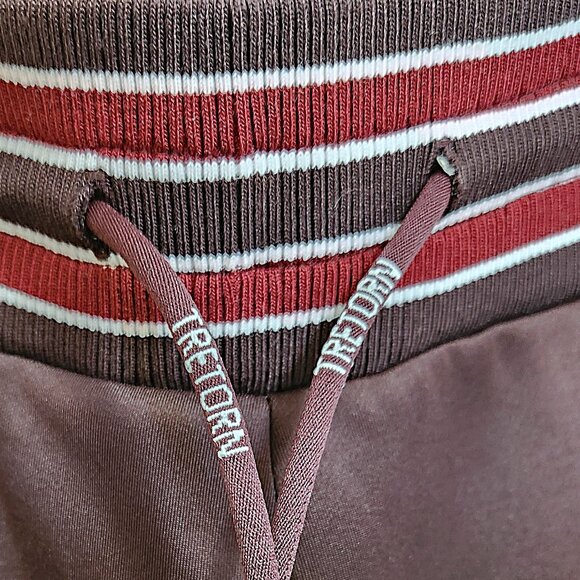 NEW Swedish Tretorn Chocolate Brown Jogger Track Pants with Stripes Size Men's M - Picture 3 of 16